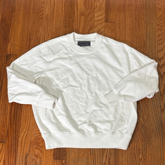Abercrombie & Fitch Heavyweight Polished Crewneck Sweatshirt White Men's size XS - Picture 1 of 5